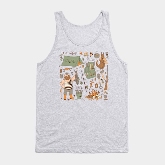 fishing hunting camping Tank Top by Mako Design 